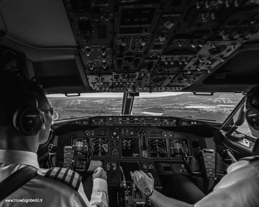 Meevliegen in een cockpit