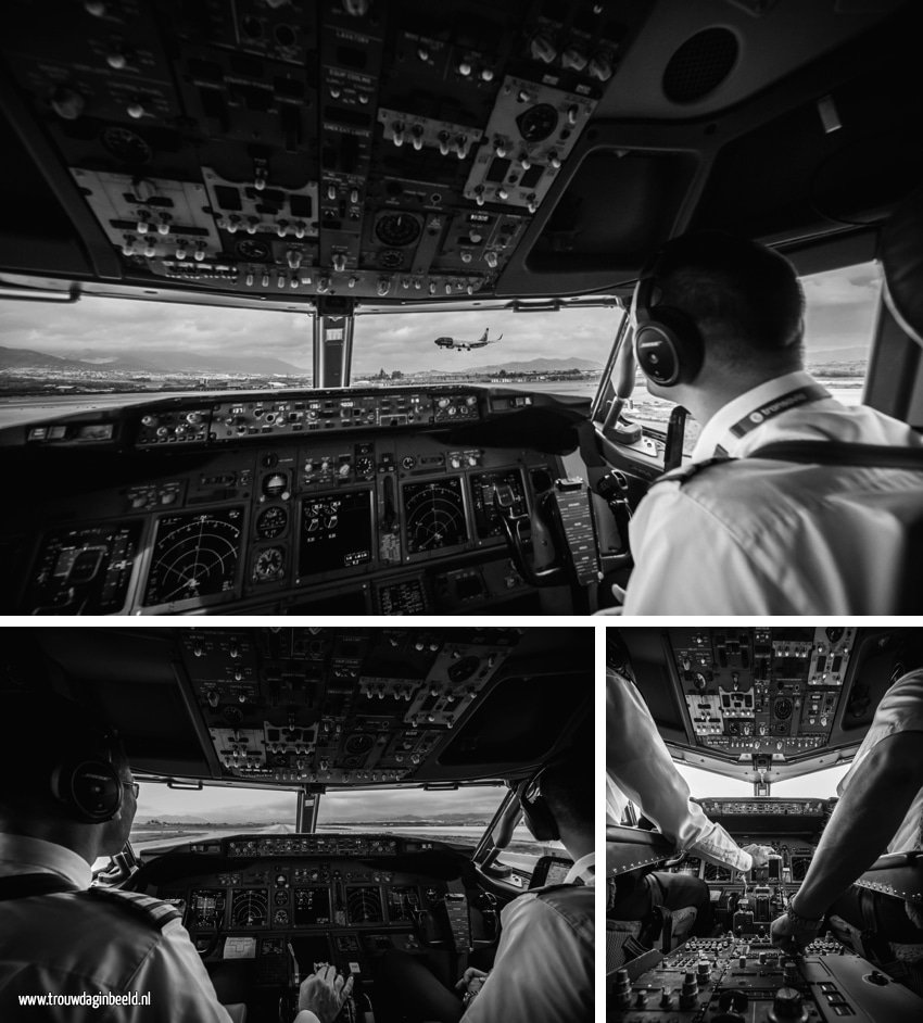 Meevliegen in de cockpit van een Boeing 737-800