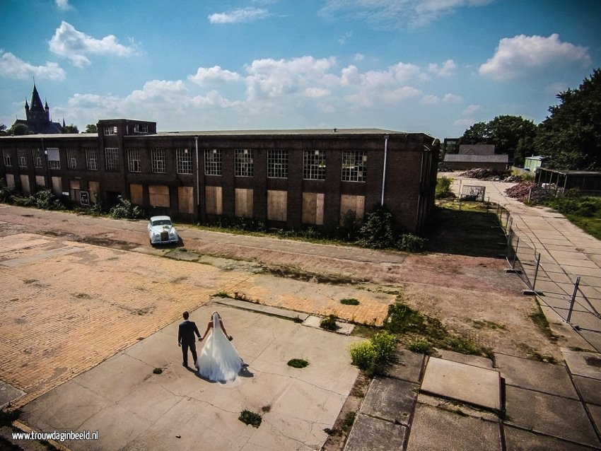 Trouwreportage drone Leerfabriek Oisterwijk