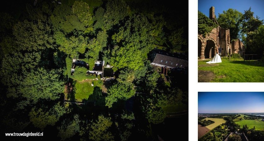 Trouwreportage met drone Kasteel Asten