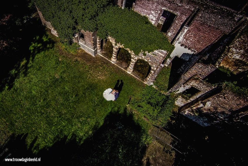 Trouwreportage met drone Kasteel Asten