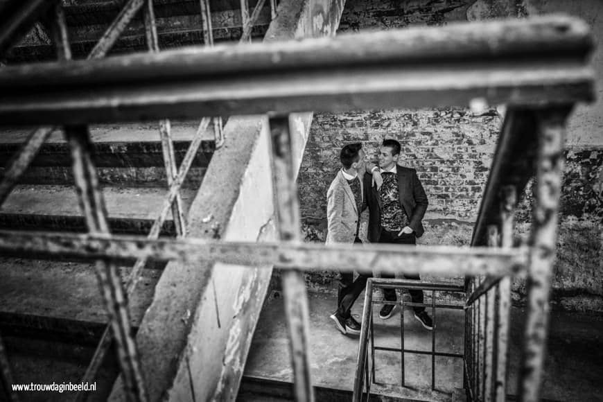 Trouwreportage Patrick en Theo U-gebouw Leerfabriek Oisterwijk