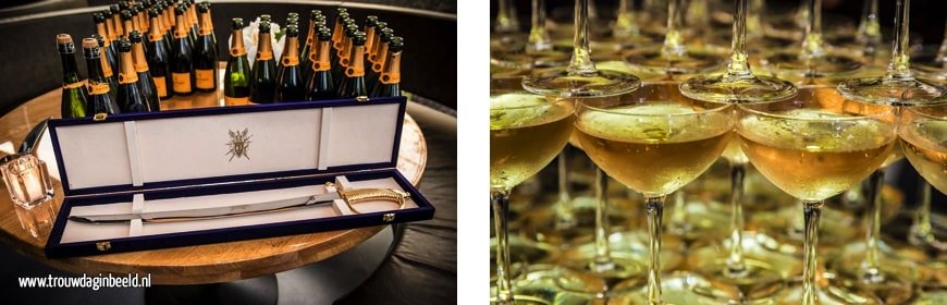 Champagne toren bruiloft