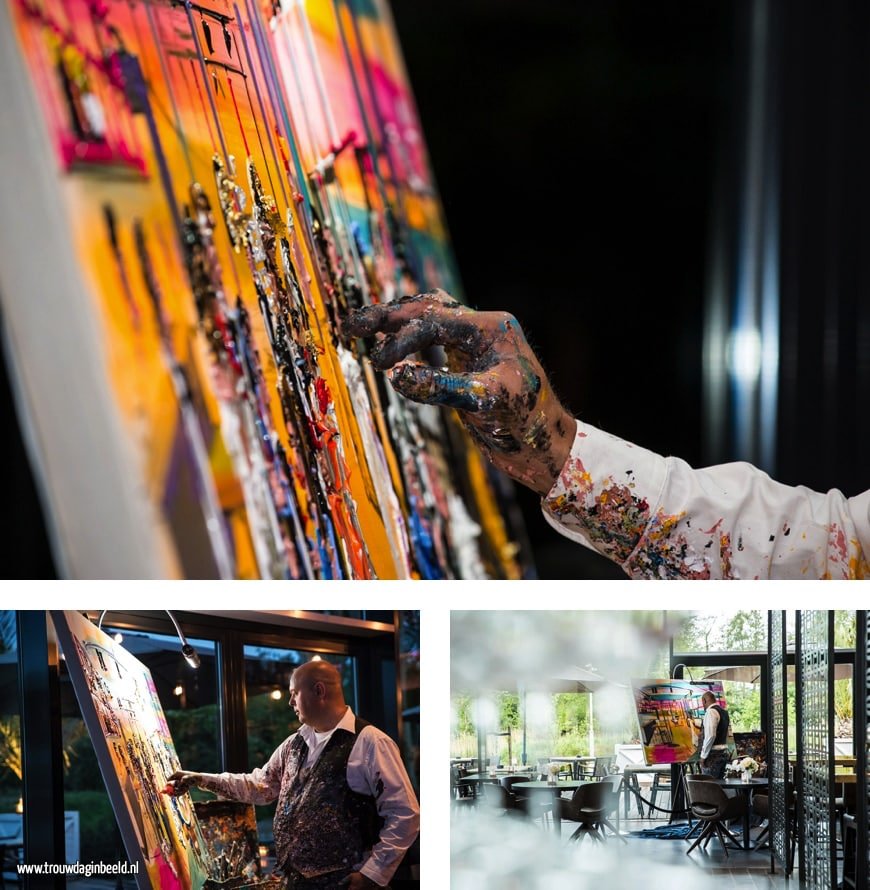 Live painting bruiloft