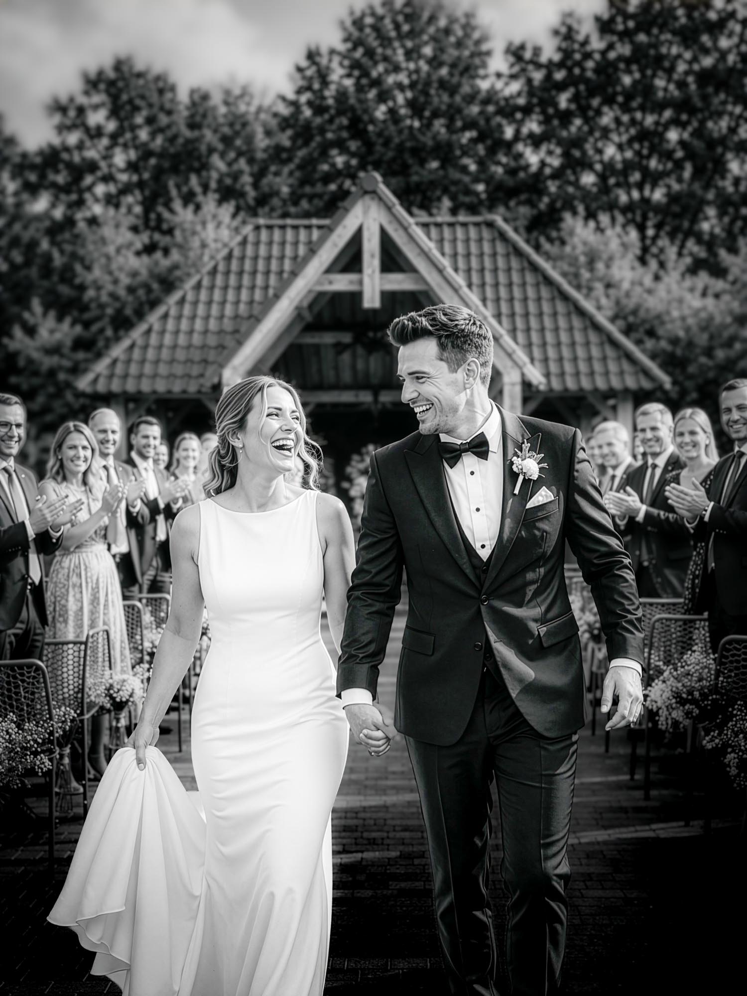 Trouwfotograaf Innesto | Trouwen bij Innesto in Asten. De mooiste trouwfoto locaties rondom Innesto. Bruidspaar geniet van een ongedwongen moment na hun trouwceremonie bij Innesto in Asten. Een trouwreportage en trouwvideo vol échte momenten en pure emoties.